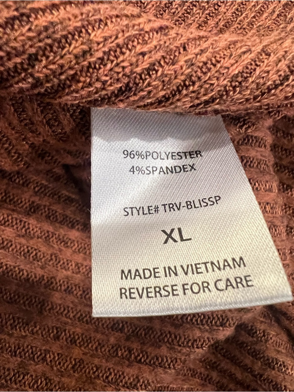 Dear Scarlett Ribbed Knit Shawl Collar Draped Cardigan in Rust Brown - Picture 4 of 5